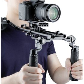 Tay cầm máy ảnh với Bộ chuyển đổi kẹp thanh 15mm & ARRI Rosettes Mount cho máy ảnh DSLR Rig Hệ thống hỗ trợ thanh 15mm