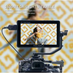 FEELWORLD F5 PROX Màn hình máy ảnh DSLR độ sáng cao 5.5 inch 1600nit F970 Cài đặt và Bộ nguồn