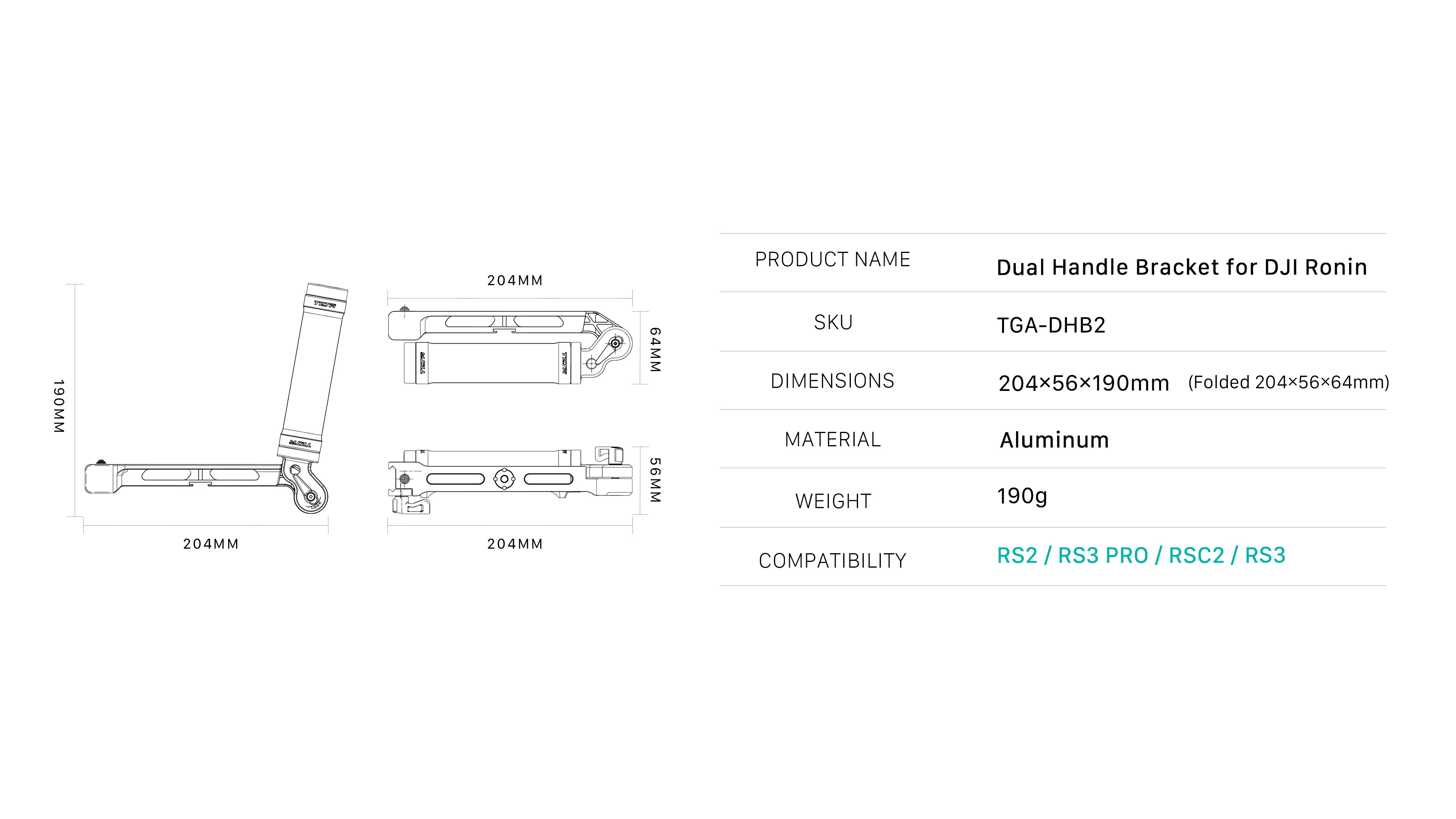 Giá đỡ tay cầm kép cho DJI Ronin